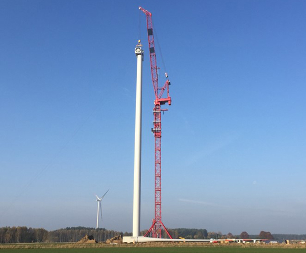 Uretfærdig Resultat billede Turmdrehkranseile im Einsatz zur Errichtung von Windkraftanlagen